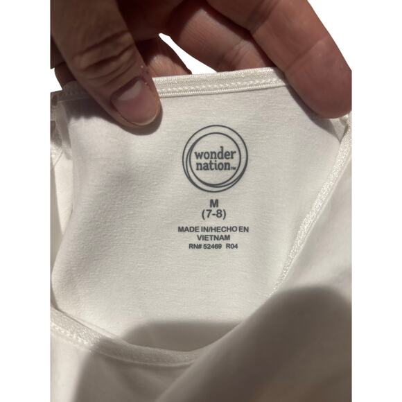 Wonder nation 7/8white 2 pack cotton cami duo nwt and perfect - Picture 4 of 7